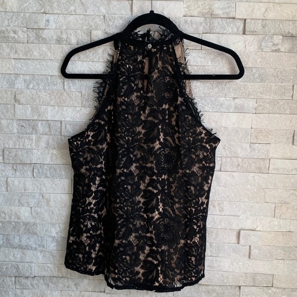 Floral Eyelash Lace Hollow Out Fully Lined Blouse - Picture 6 of 7